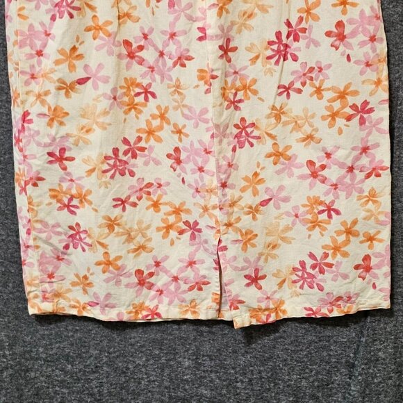 Liz Claiborne Lizport‎ Sheath Dress Women Size 6 Linen Blend Yellow Pink Floral - Picture 12 of 16